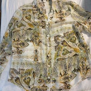 Coldwater Creek Multicolor Paisley Shirt